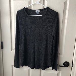 Dark Grey Rib Knit Sweater
